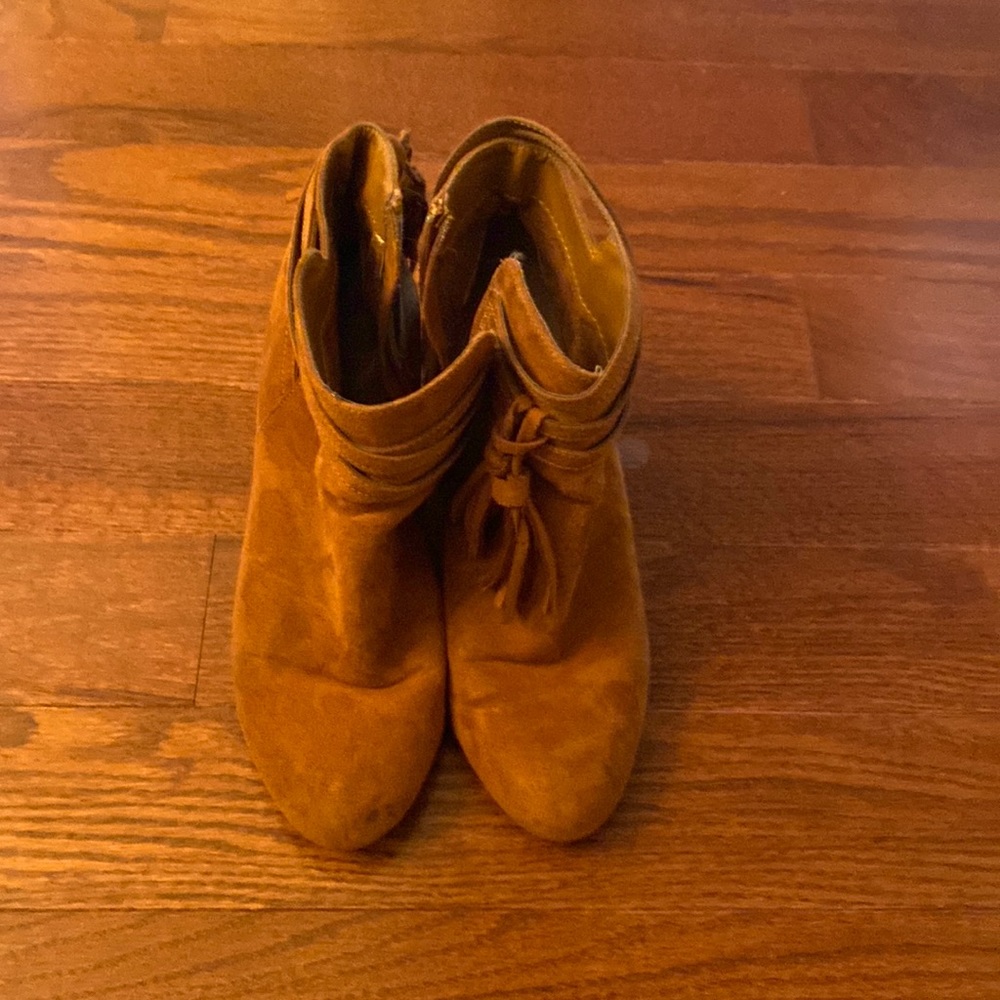 Suede brown half-boots with heels